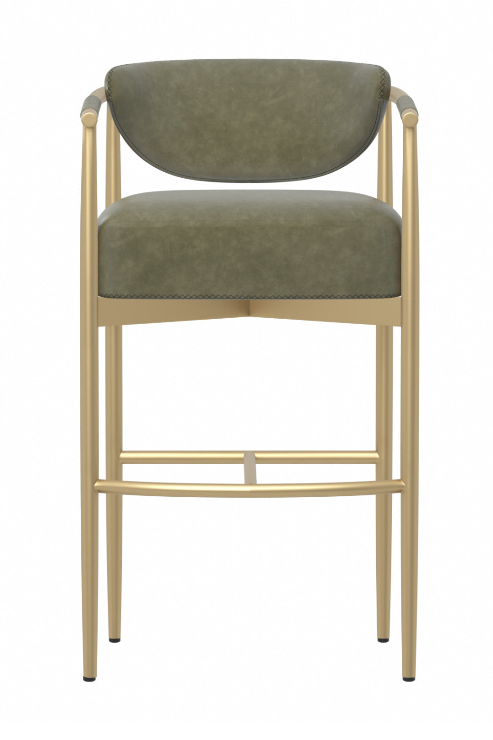 Gold Framed Leather-Look Bar Stool by Splendido Heloise Barstool, alternate view 3
