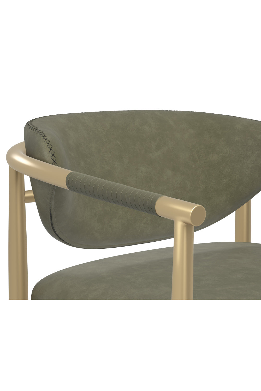 Gold Framed Leather-Look Bar Stool by Splendido Heloise Barstool, alternate view 7