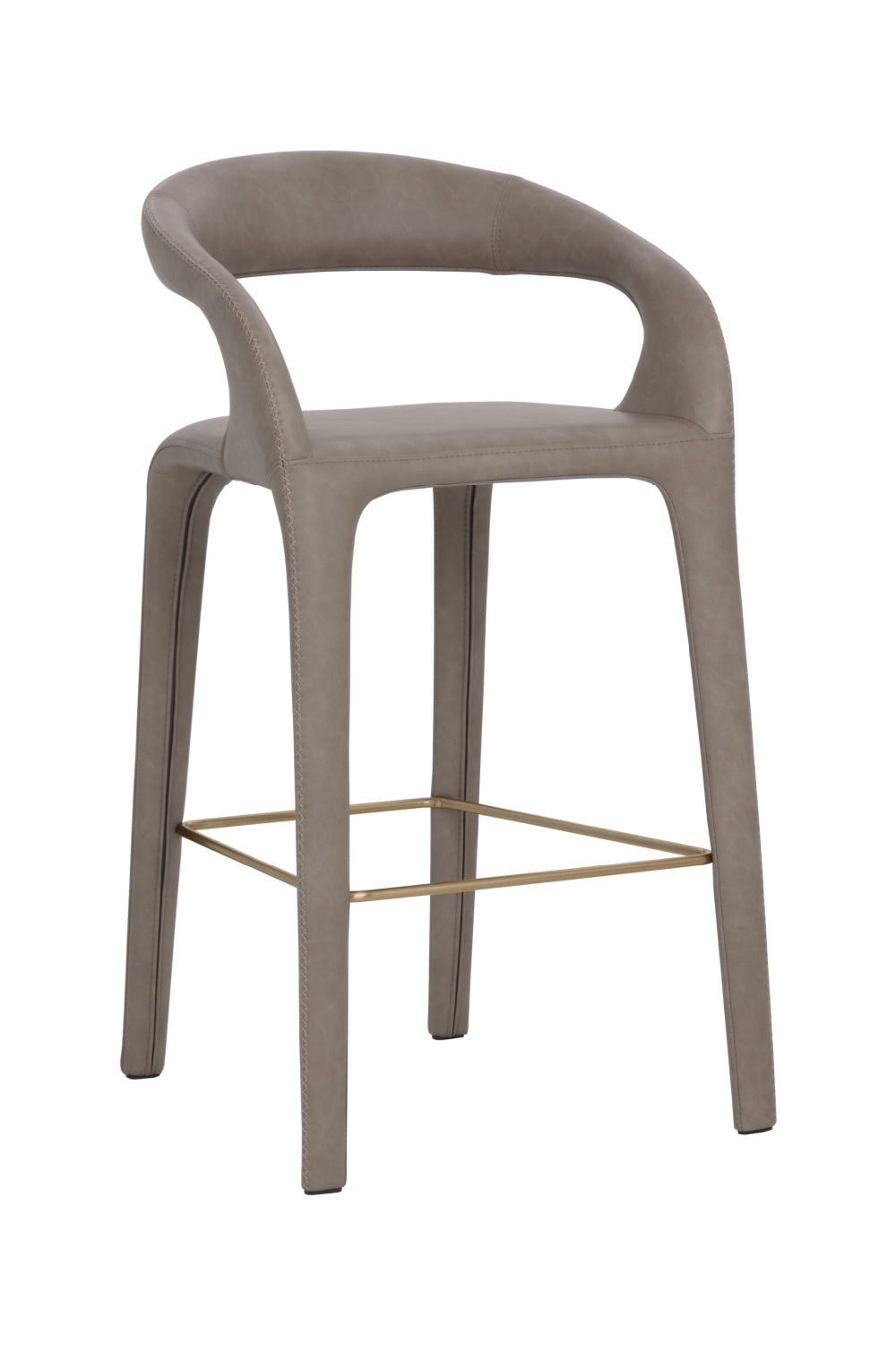 Open-Back Leather Bar Stool by Splendido Atika Barstool