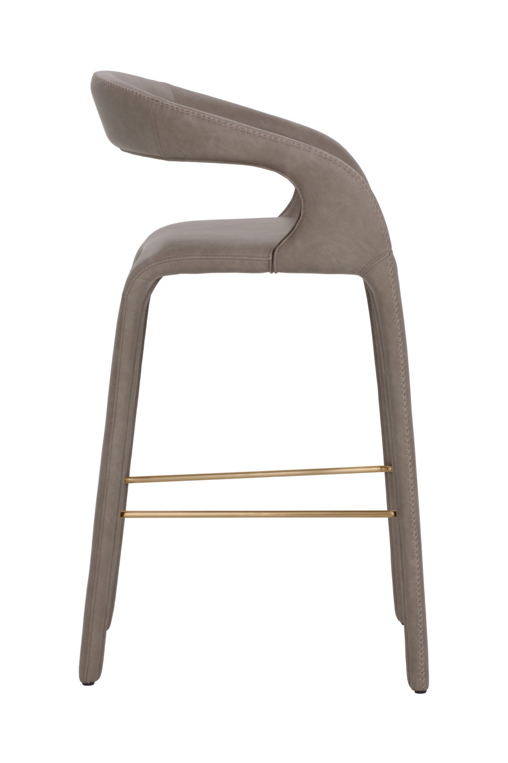 Open-Back Leather Bar Stool by Splendido Atika Barstool, alternate view 4