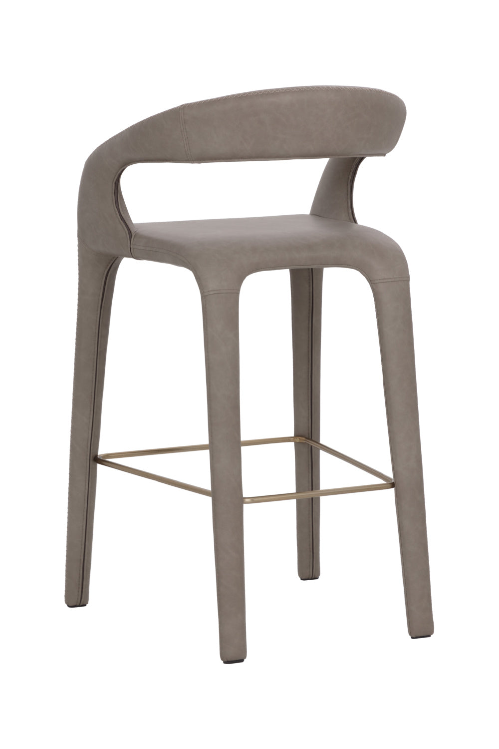 Open-Back Leather Bar Stool by Splendido Atika Barstool, alternate view 5