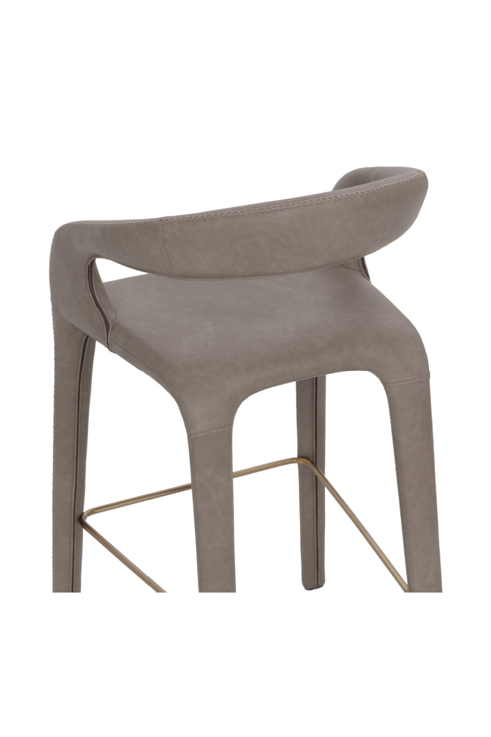 Open-Back Leather Bar Stool by Splendido Atika Barstool, alternate view 6