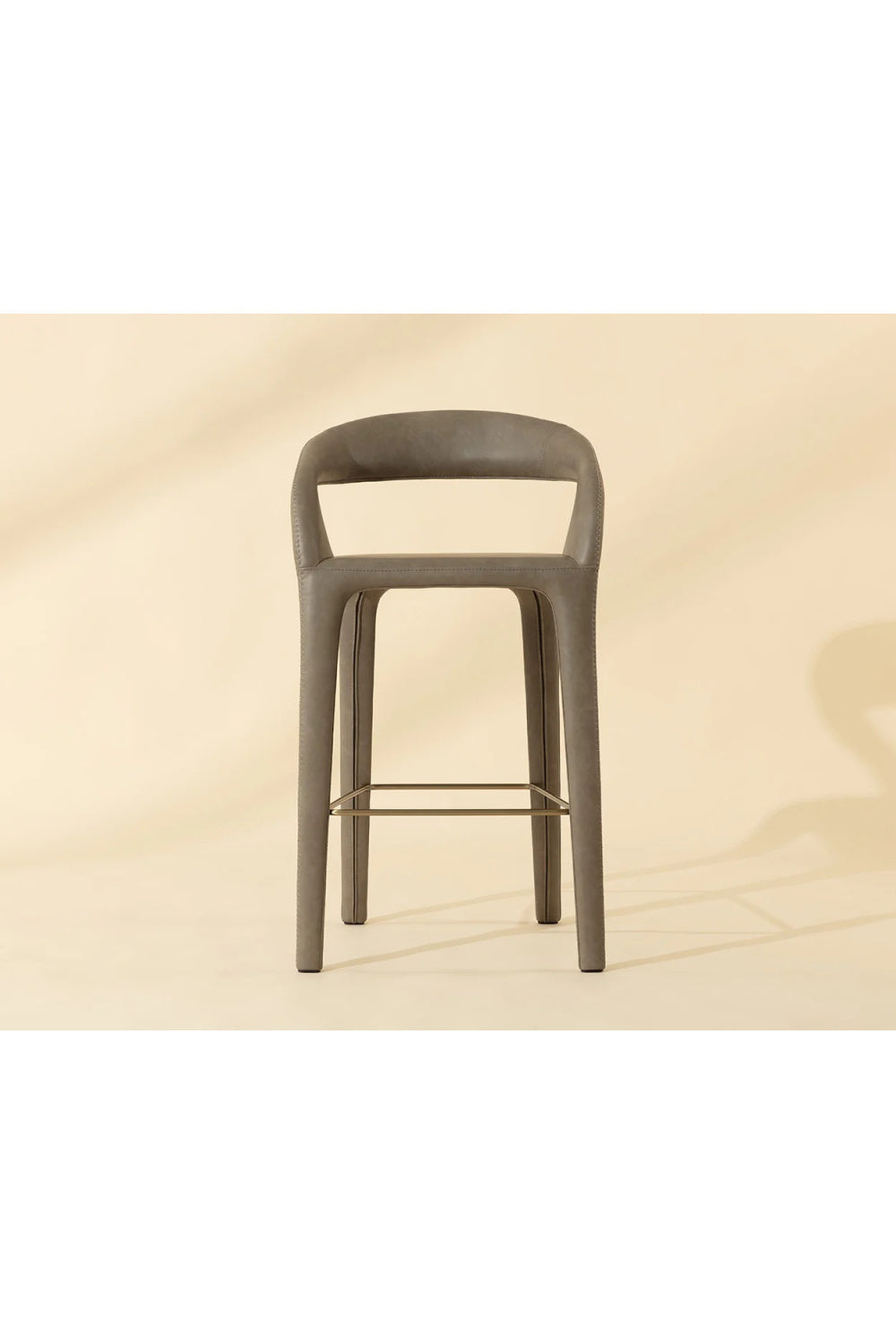 Open-Back Leather Bar Stool by Splendido Atika Barstool, alternate view 9