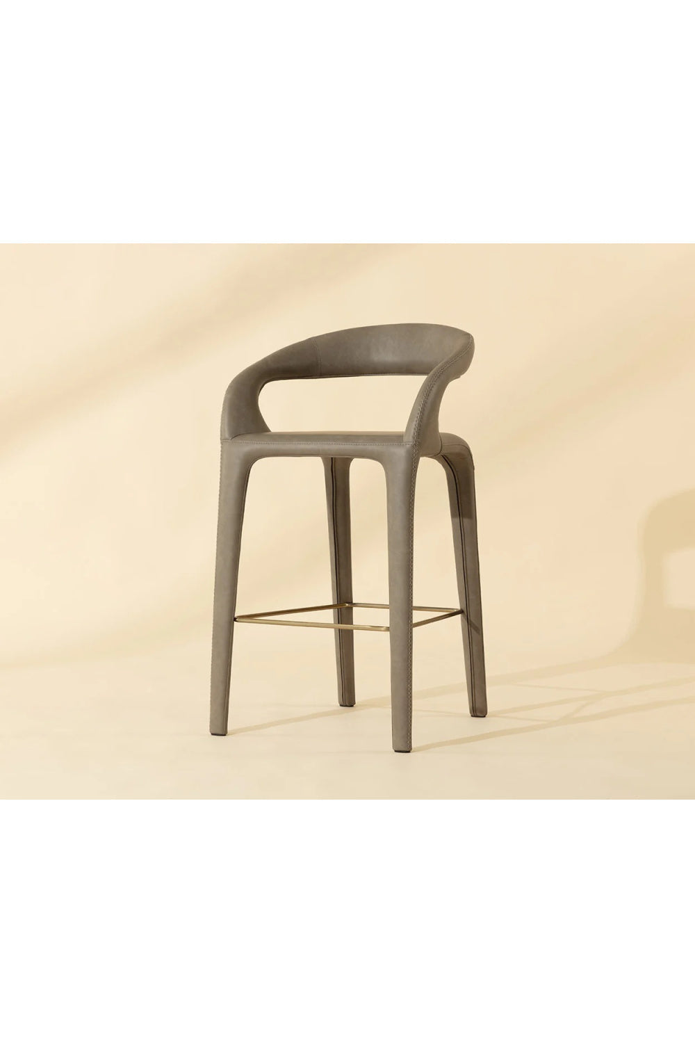 Open-Back Leather Bar Stool by Splendido Atika Barstool, alternate view 8