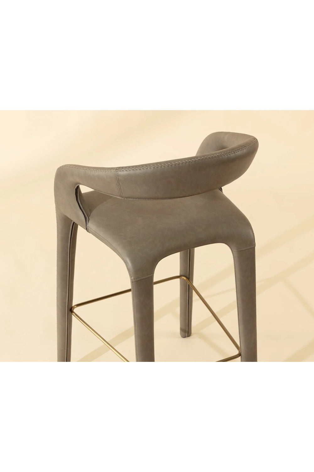 Open-Back Leather Bar Stool by Splendido Atika Barstool, alternate view 7
