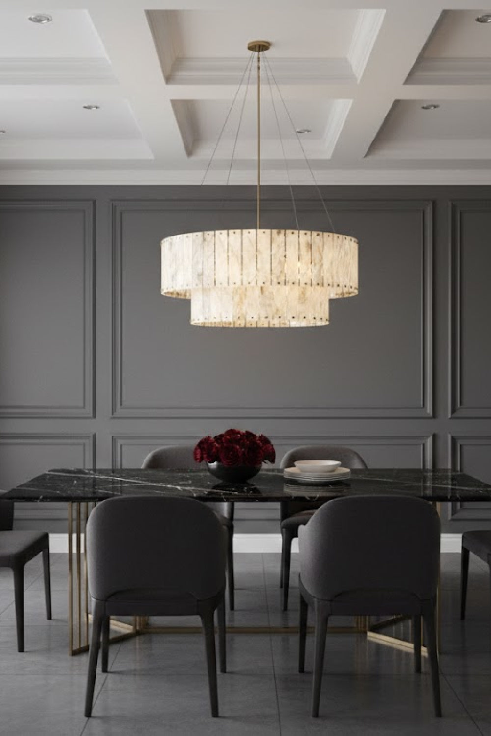 2-Tier Alabaster Chandelier by Splendido Apsara, alternate view 2
