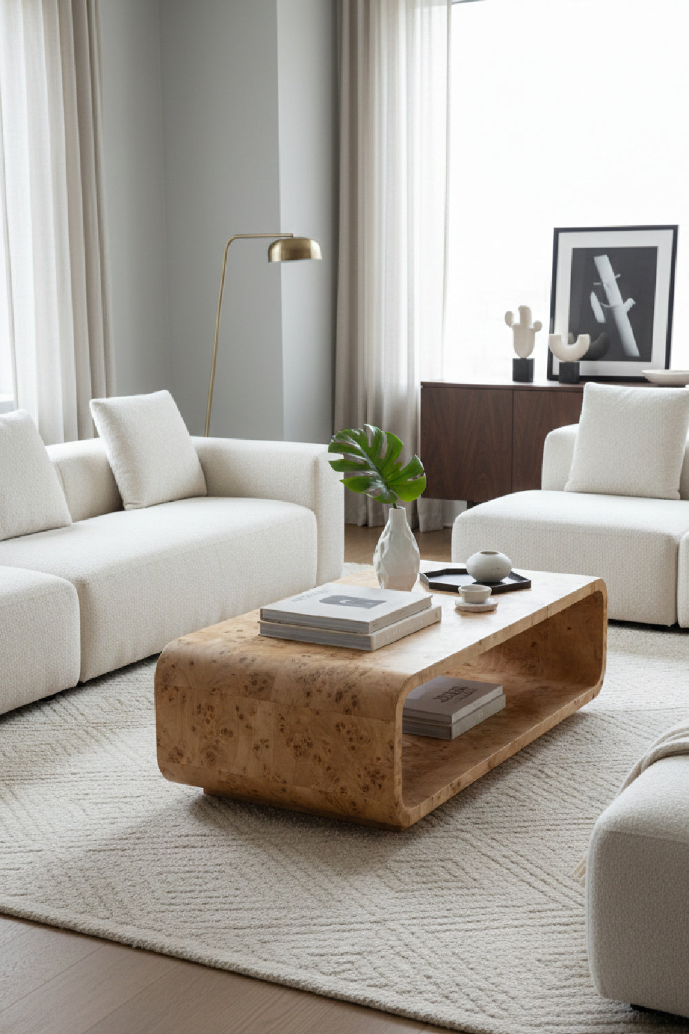 Burl Veneer Coffee Table by Splendido Rowena, alternate view 2