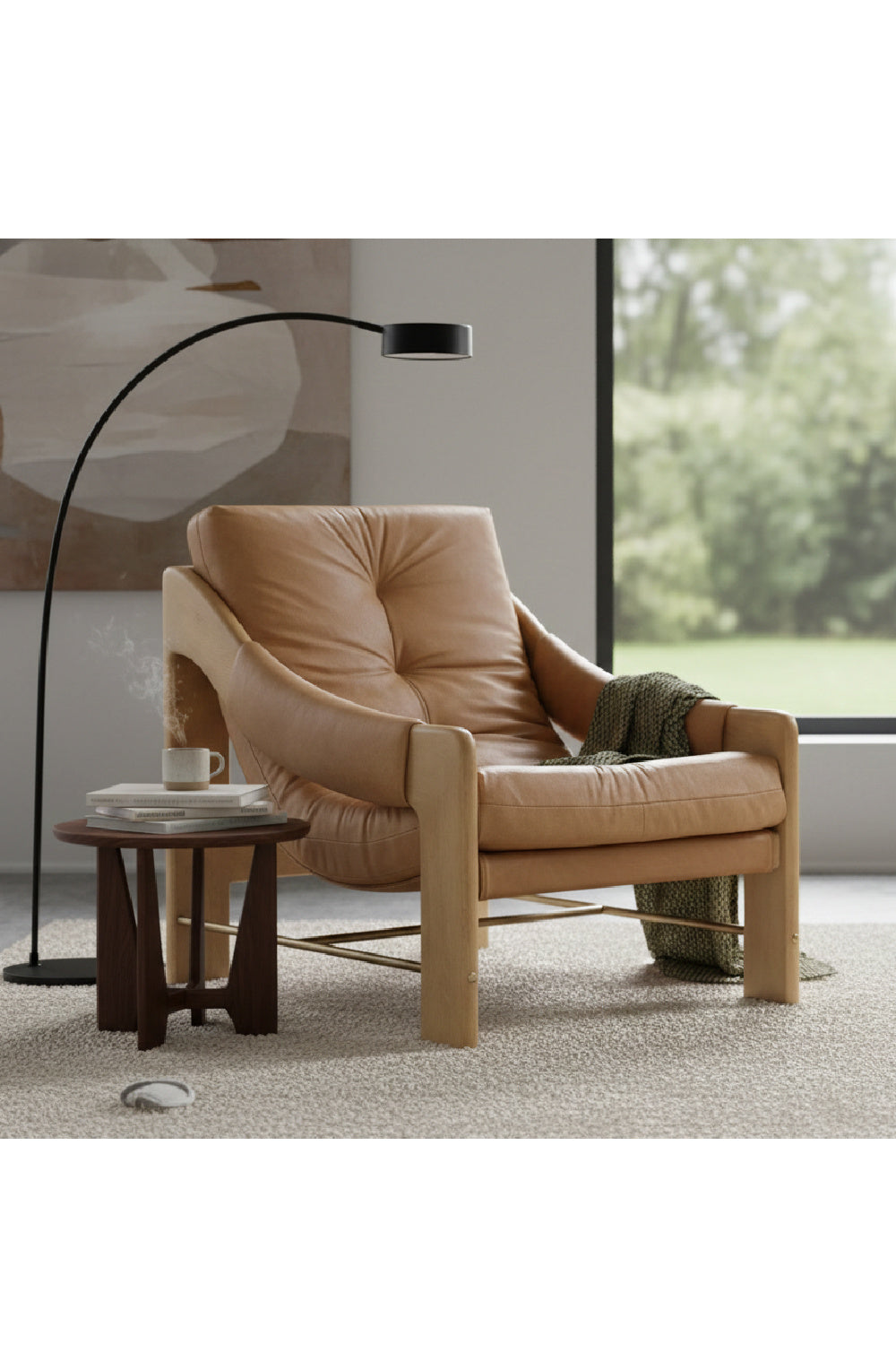 Reclined Leather Lounge Chair by Splendido Rafferty Accent Chair, alternate view 2