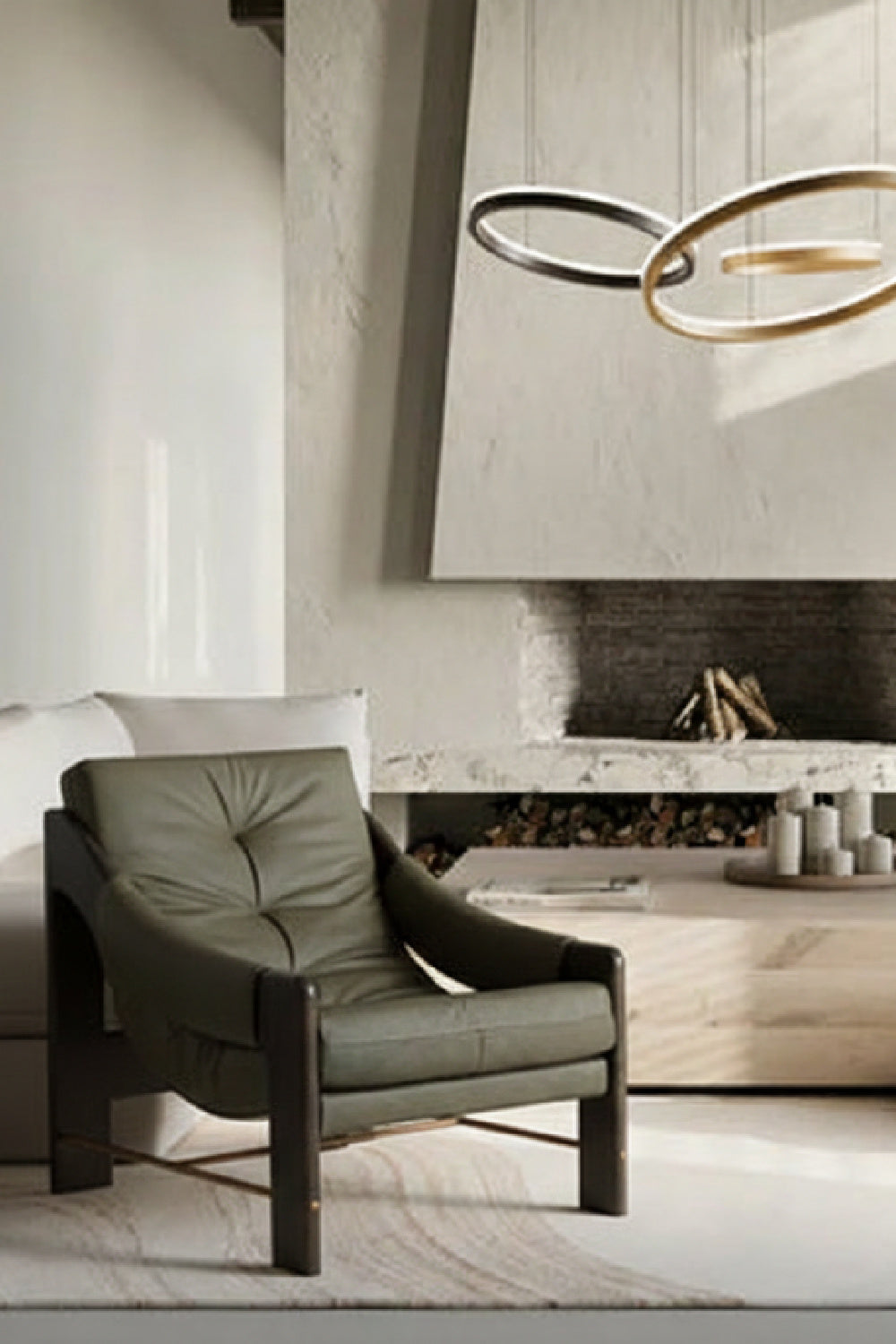 Reclined Leather Lounge Chair by Splendido Rafferty Accent Chair, alternate view 9