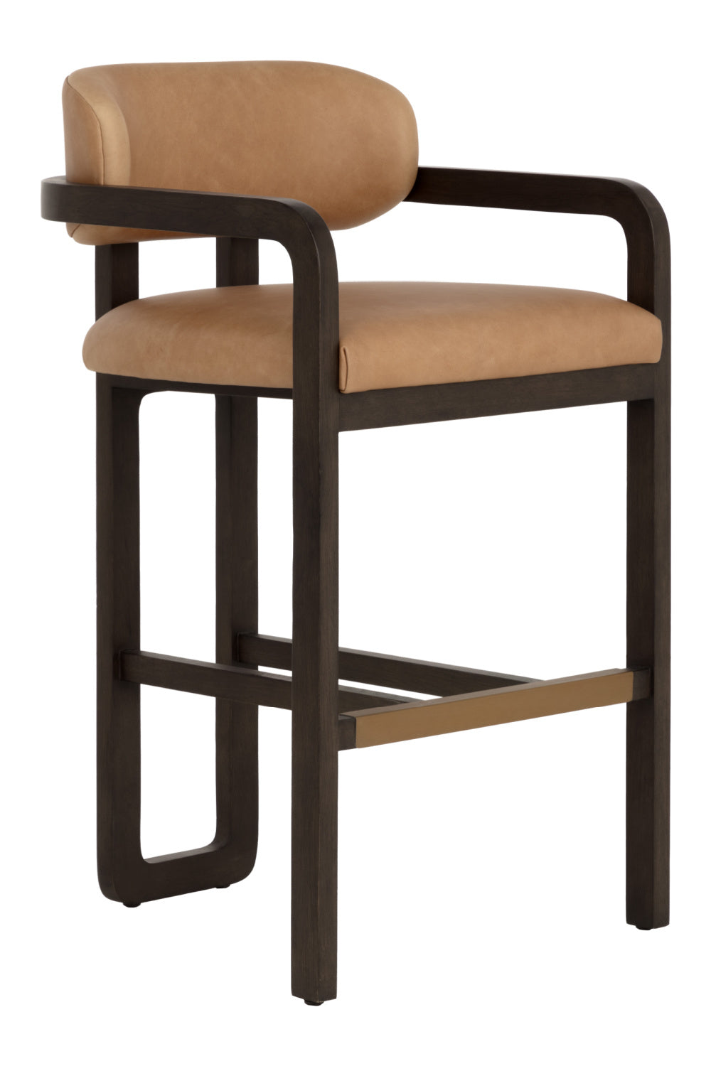 Brown Leather Bar Stool by Splendido Madrone Barstool