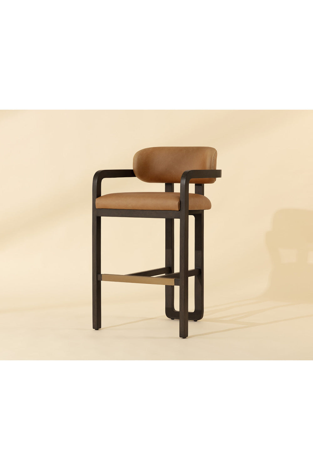 Brown Leather Bar Stool by Splendido Madrone Barstool, alternate view 8