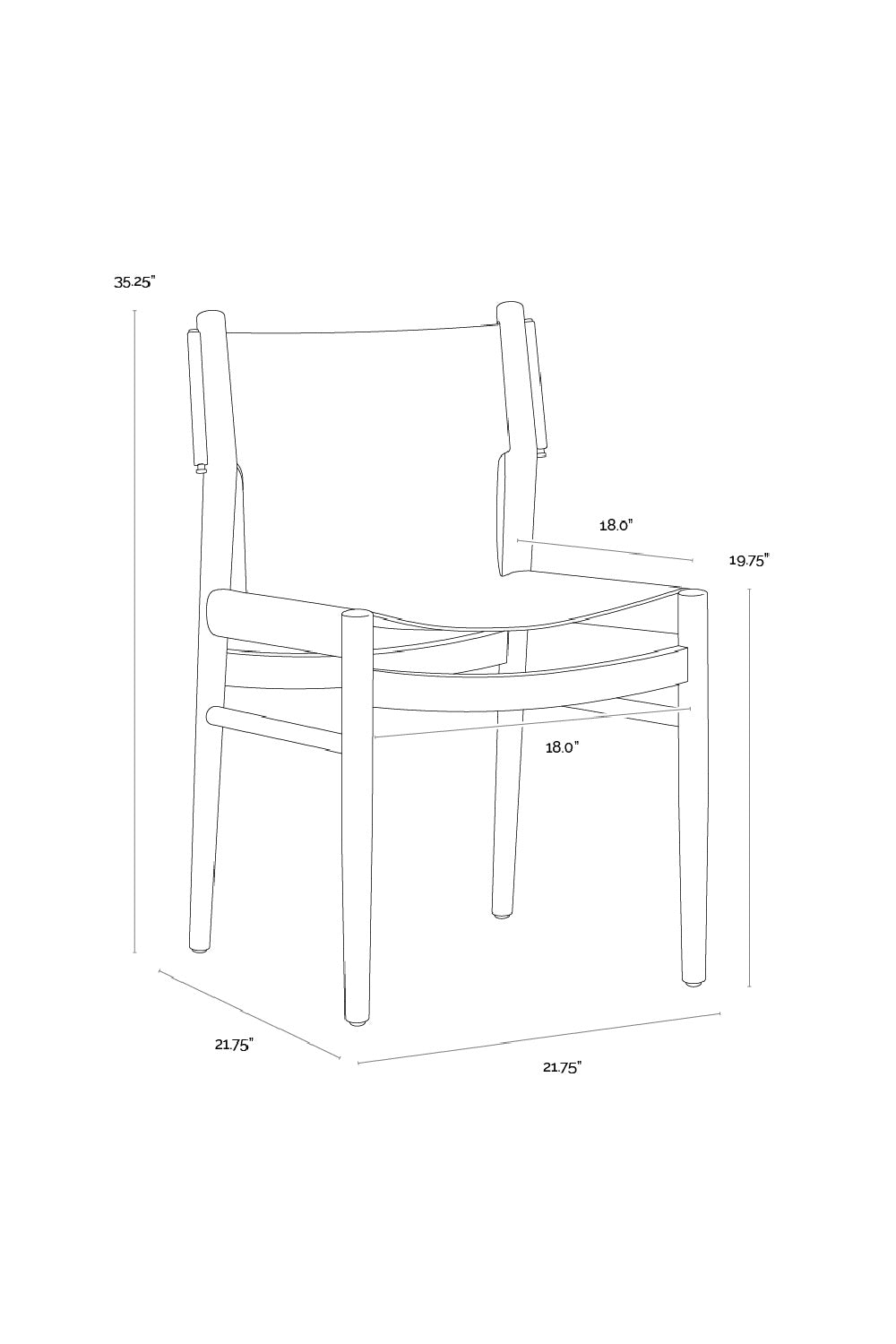 Solid Oak Wood Dining Chair by Splendido Argus, alternate view 7