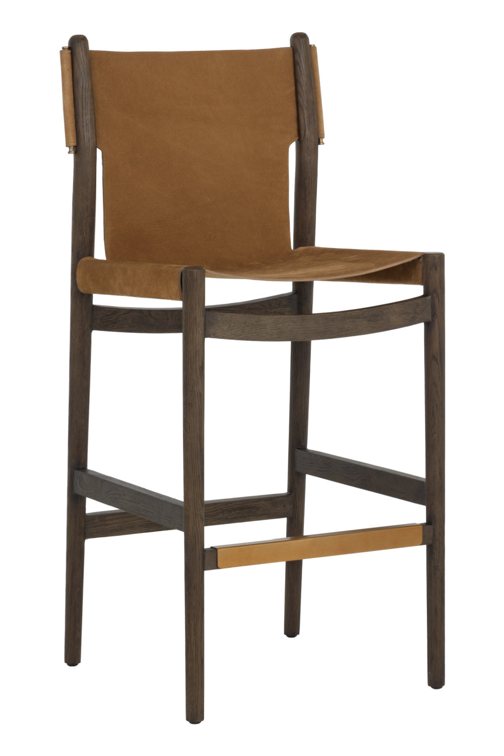 Brown Nubuck Leather Bar Stool by Splendido Argus Barstool
