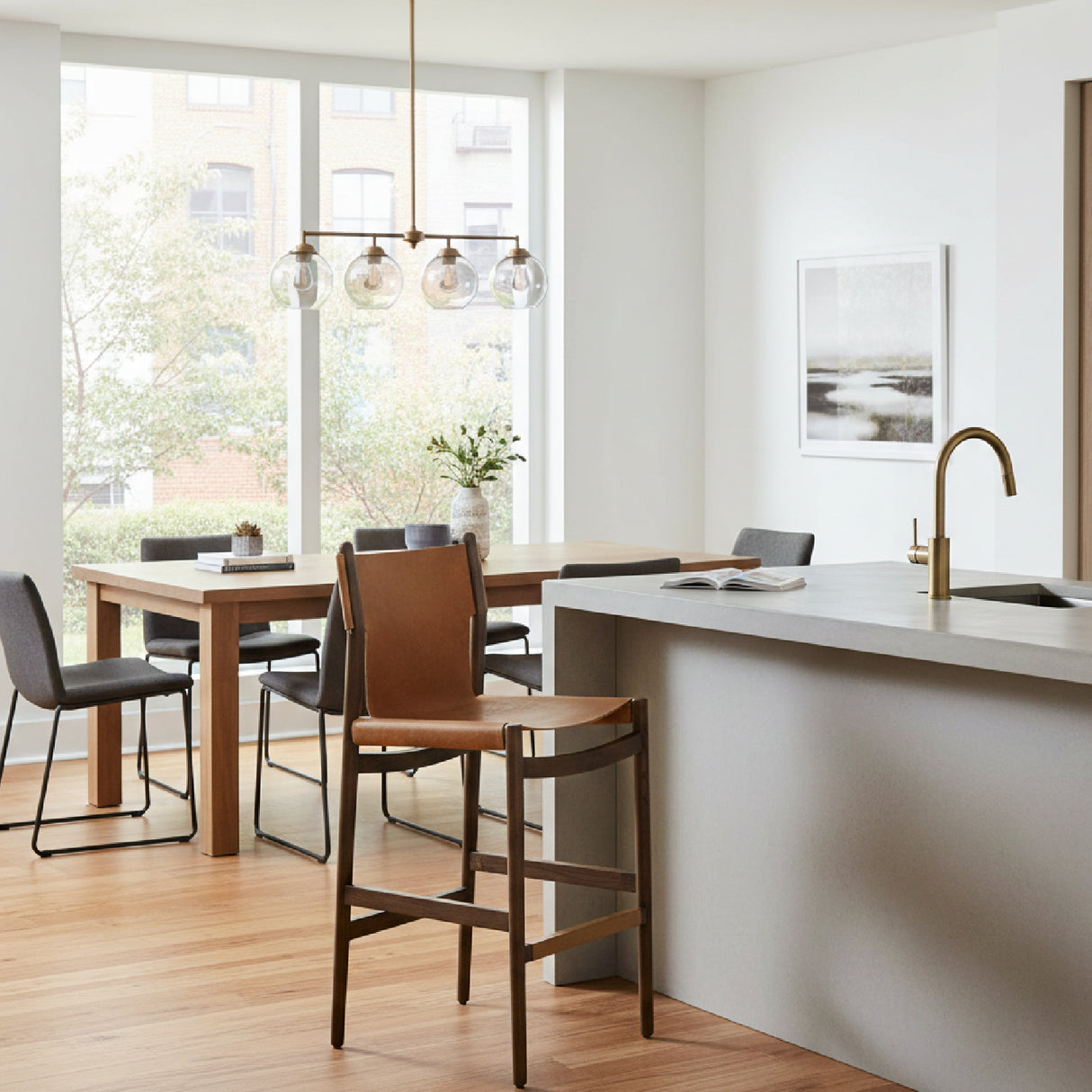 Brown Nubuck Leather Bar Stool | Splendido Argus