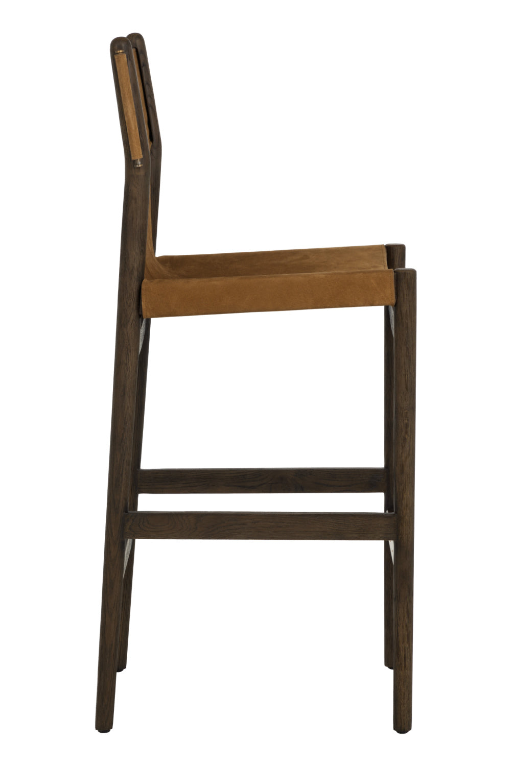 Brown Nubuck Leather Bar Stool by Splendido Argus Barstool, alternate view 4