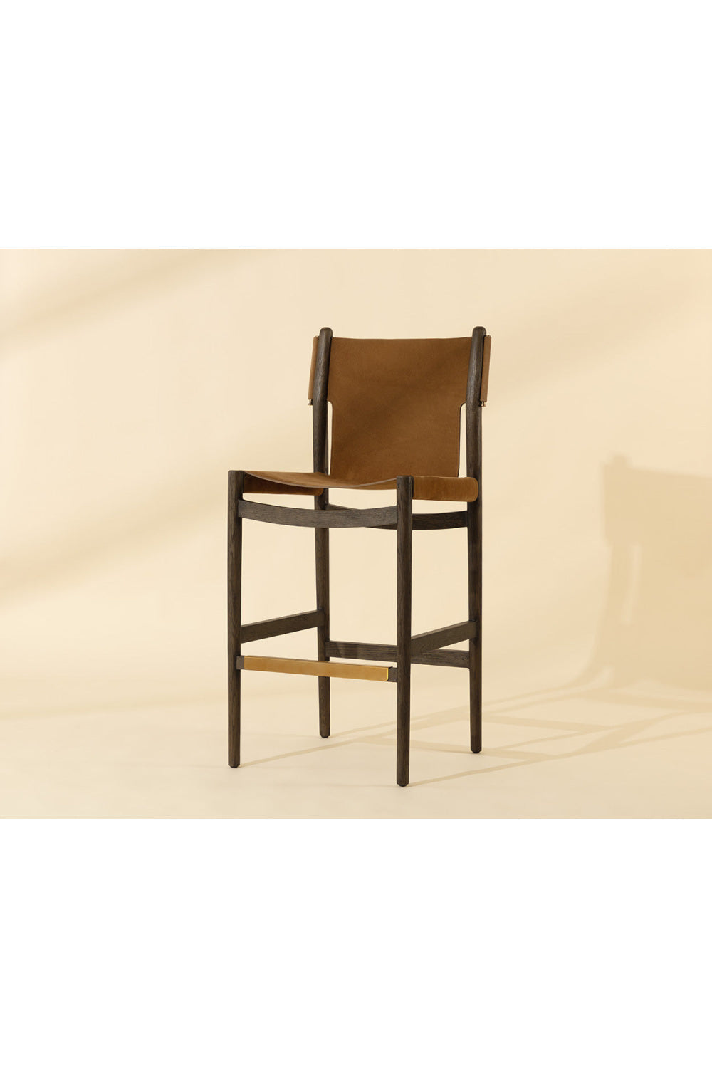 Brown Nubuck Leather Bar Stool by Splendido Argus Barstool, alternate view 8