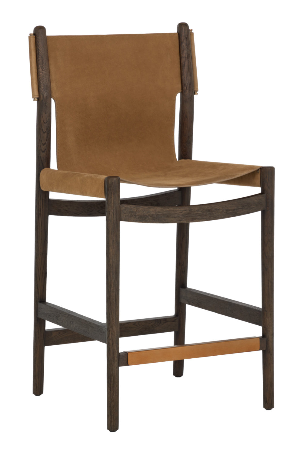 Brown Nubuck Leather Counter Stool by Splendido Argus, alternate view 3