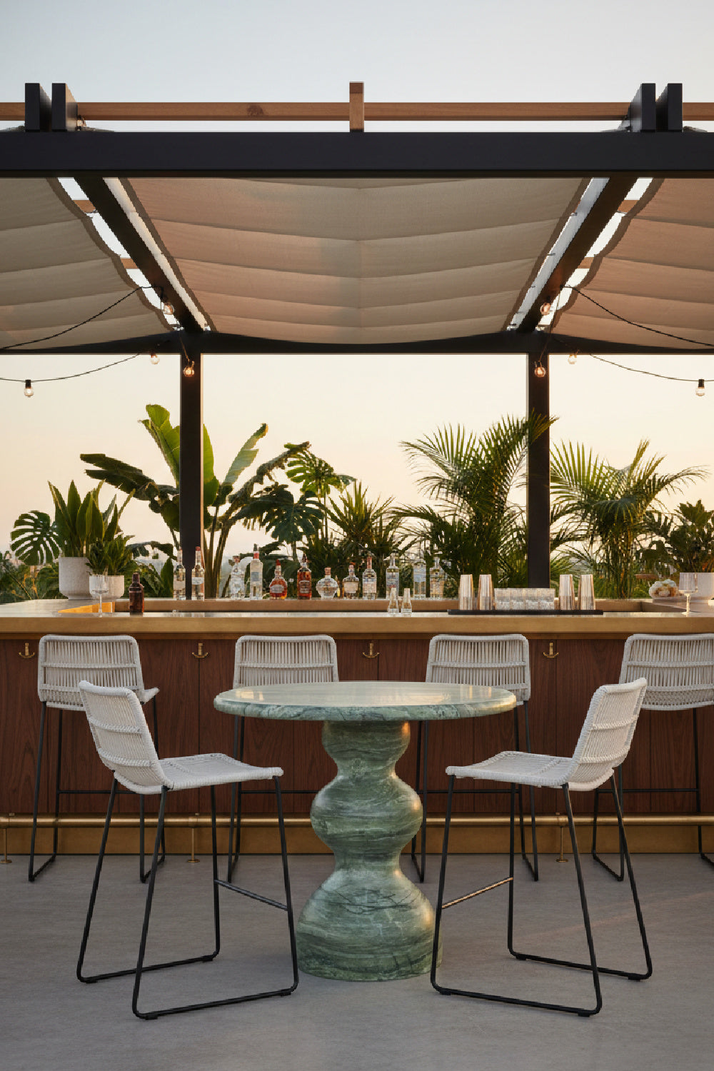 Marble-Look Indoor/Outdoor Concrete Bistro Table by Splendido Raul Outdoor Dining Table, alternate view 19