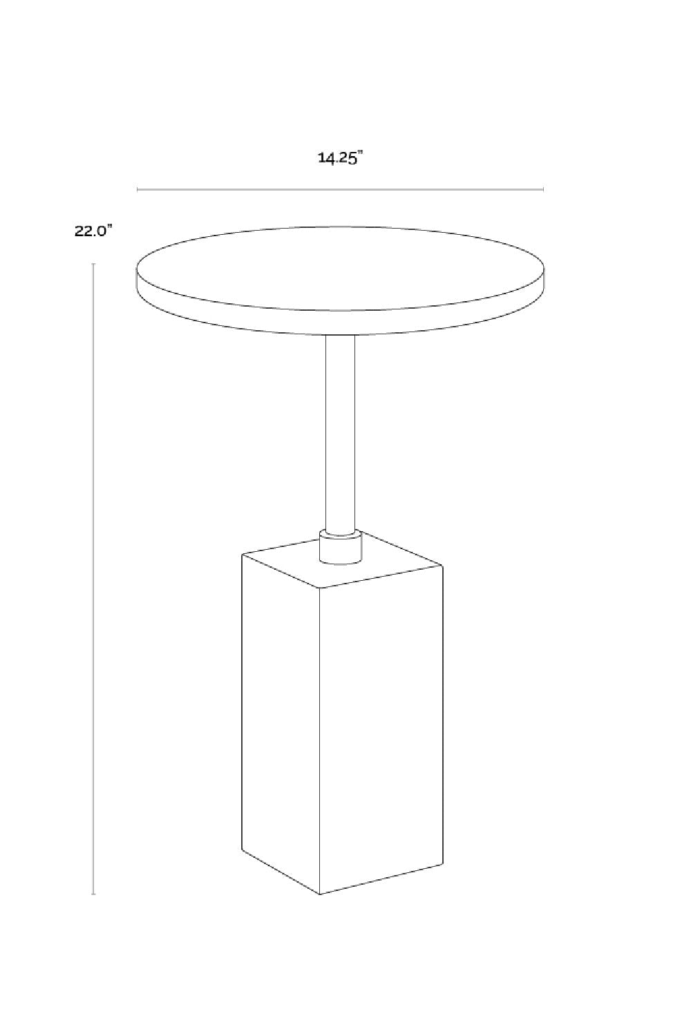 Marble-Look Indoor/Outdoor End Table by Splendido Mizani Outdoor Side Table, alternate view 12