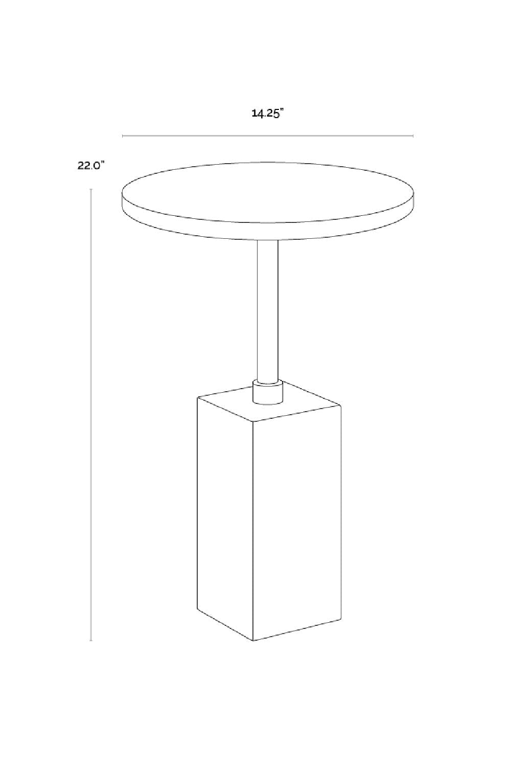 Marble-Look Indoor/Outdoor End Table by Splendido Mizani Outdoor Side Table, alternate view 20