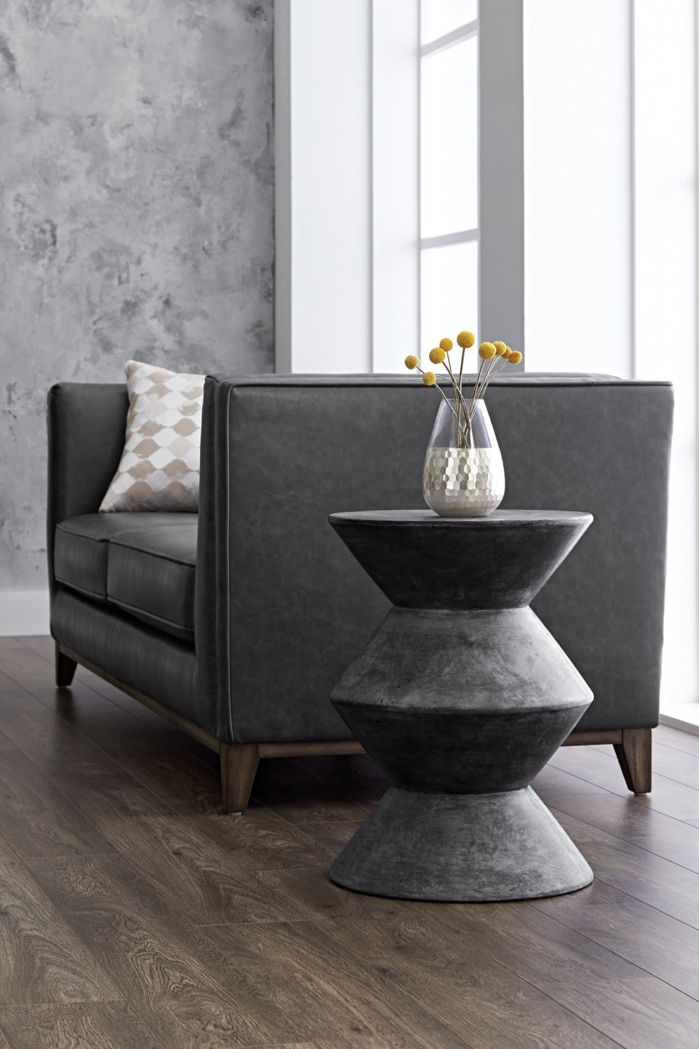 Layered Concrete Indoor/Outdoor End Table by Splendido Union Outdoor Side Table, alternate view 2
