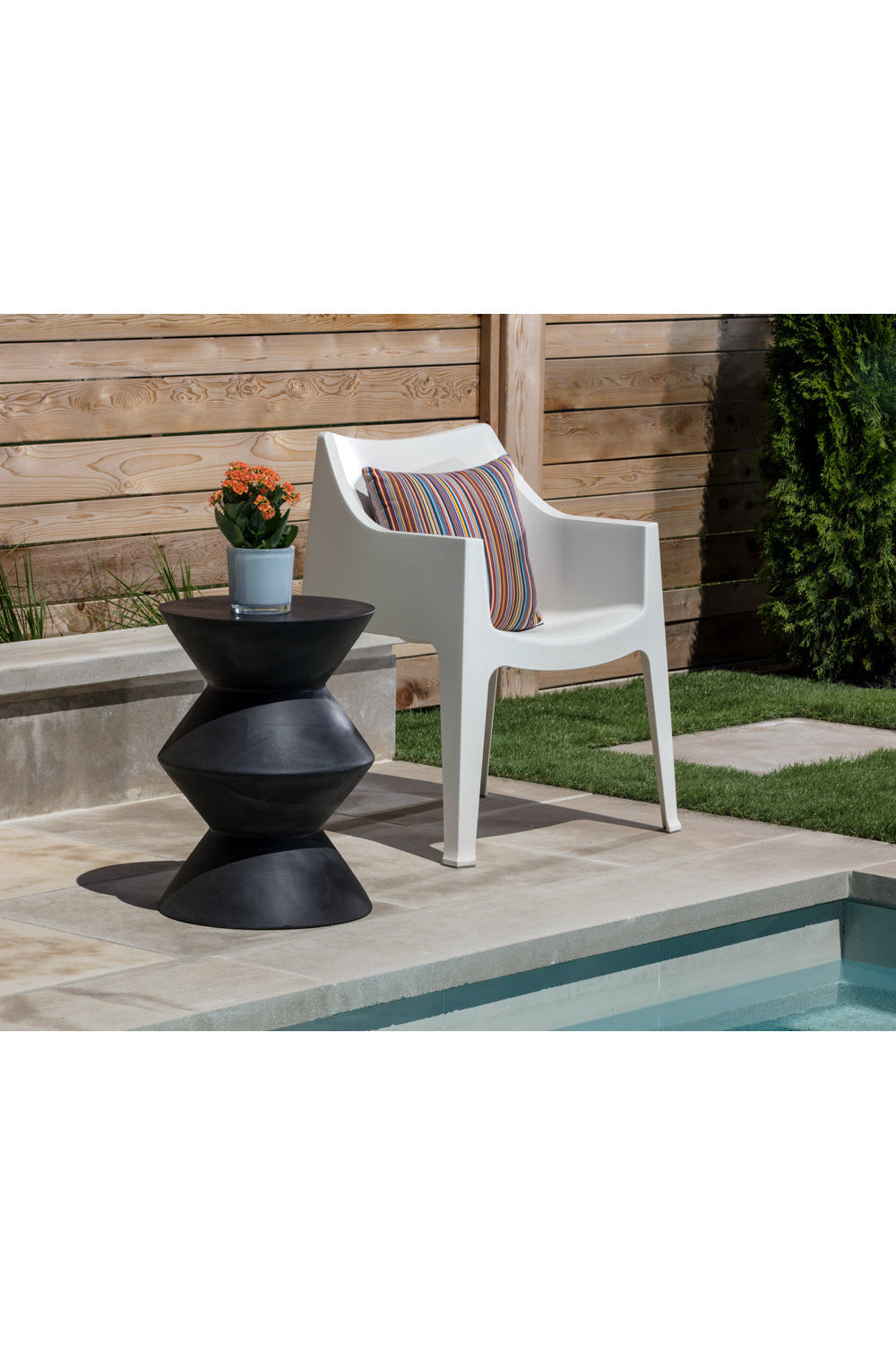 Layered Concrete Indoor/Outdoor End Table by Splendido Union Outdoor Side Table, alternate view 8