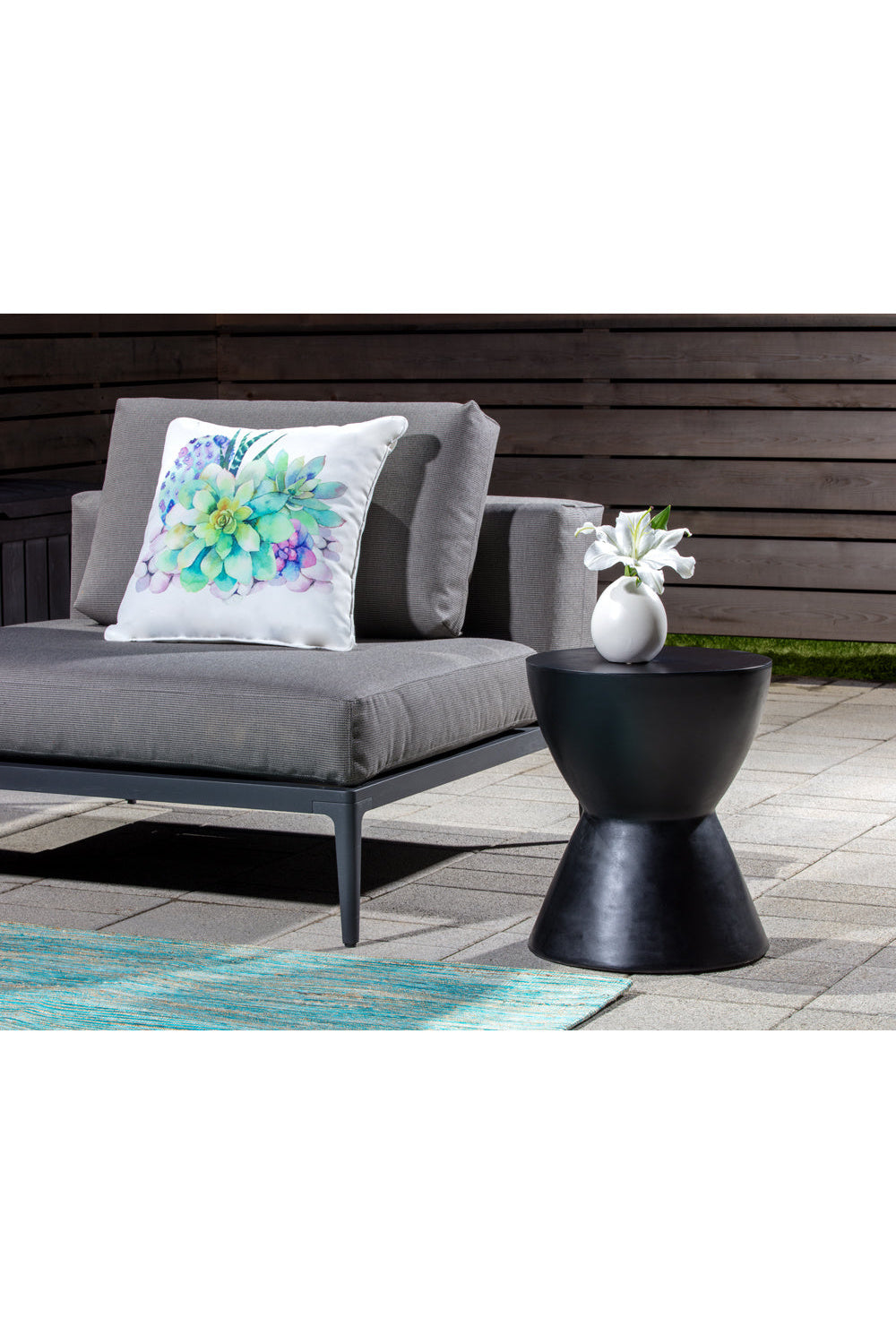 Hourglass Indoor/Outdoor End Table by Splendido Logan Side Table, alternate view 8