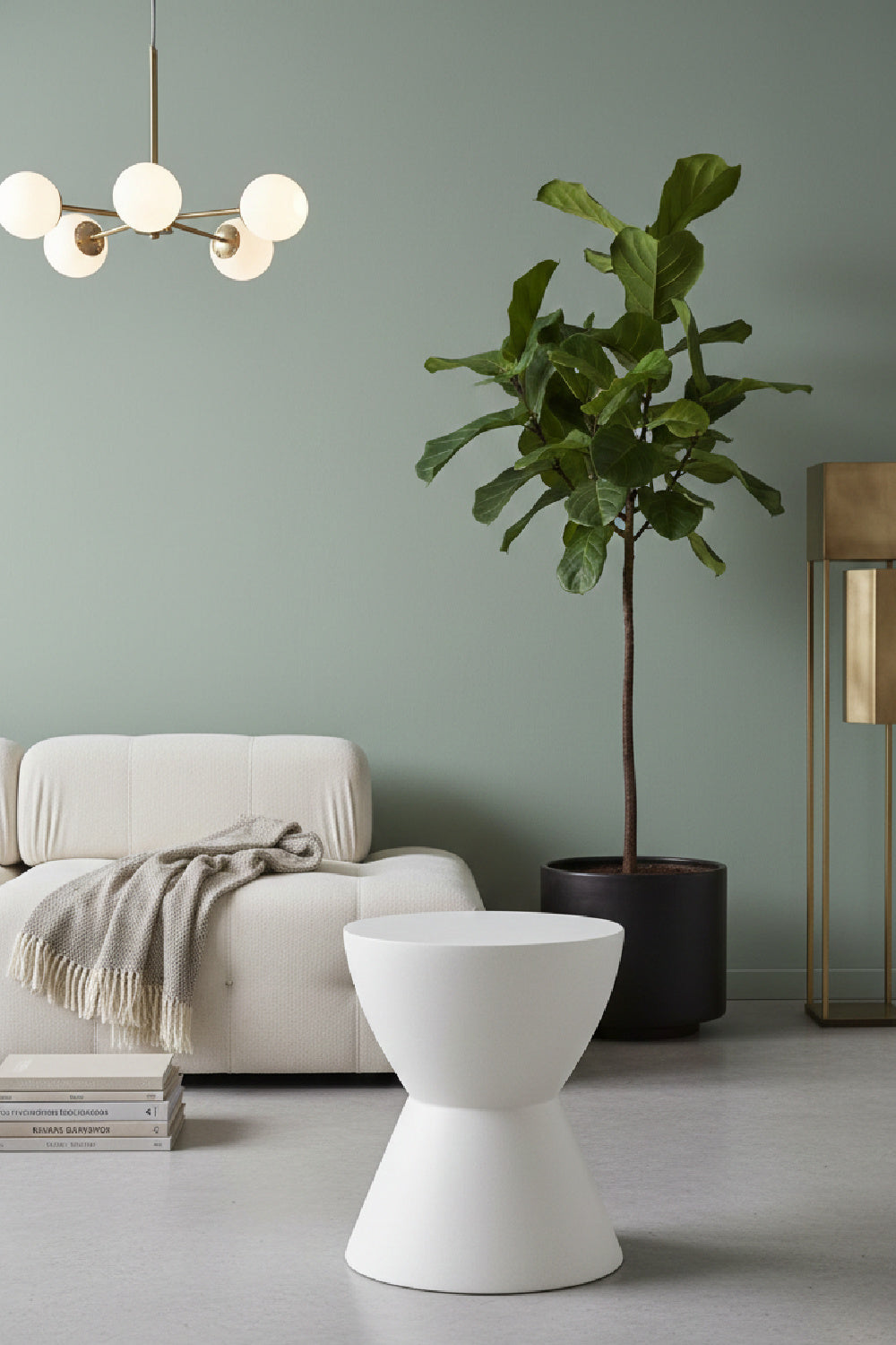 White Hourglass Indoor/Outdoor End Table by Splendido Logan Side Table, alternate view 8