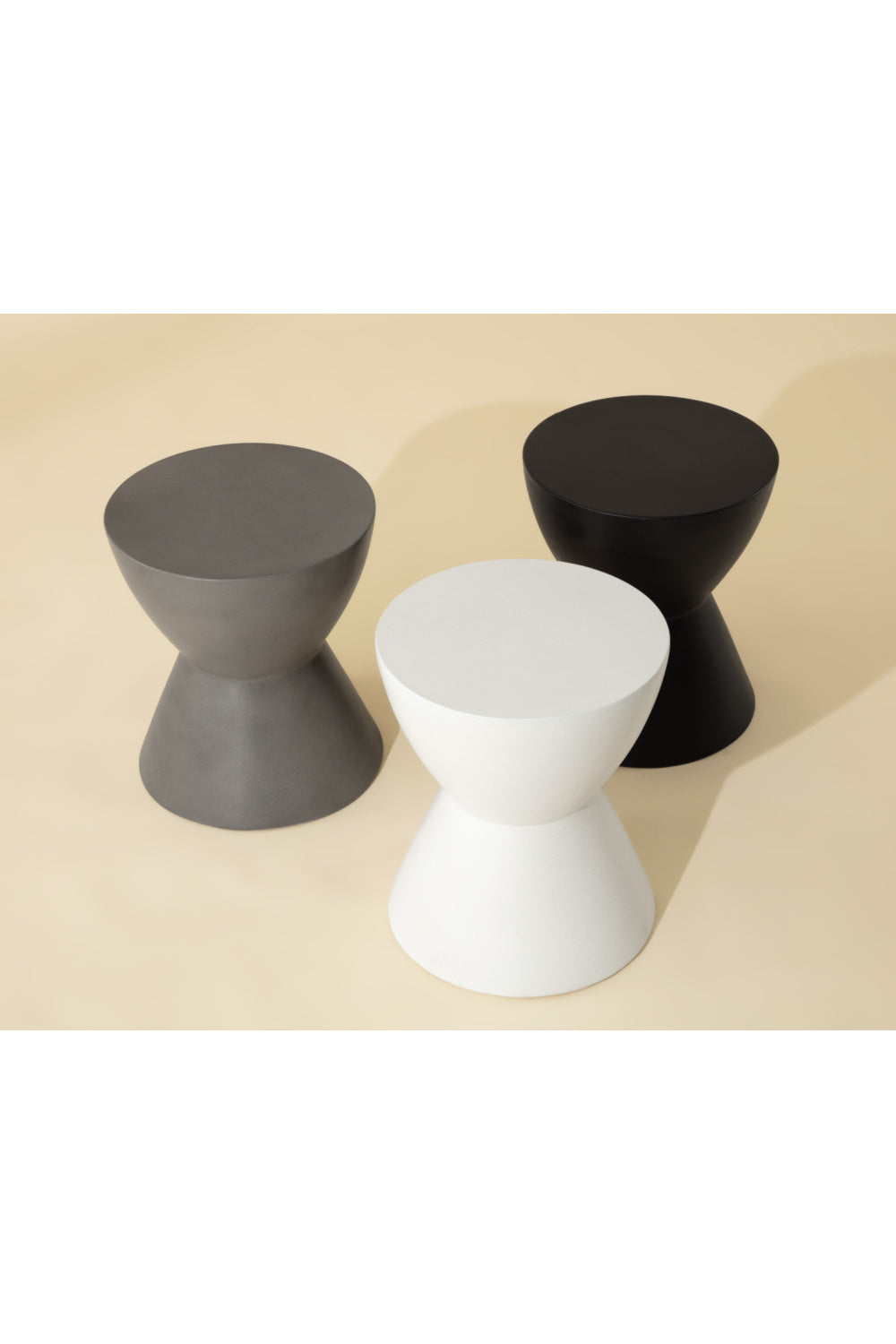 White Hourglass Indoor/Outdoor End Table by Splendido Logan Side Table, alternate view 9