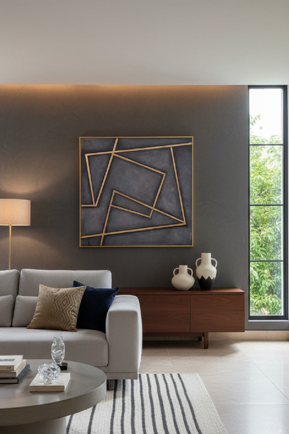 Gold Lines Framed Art by Splendido In A Maze Art Print, alternate view 2