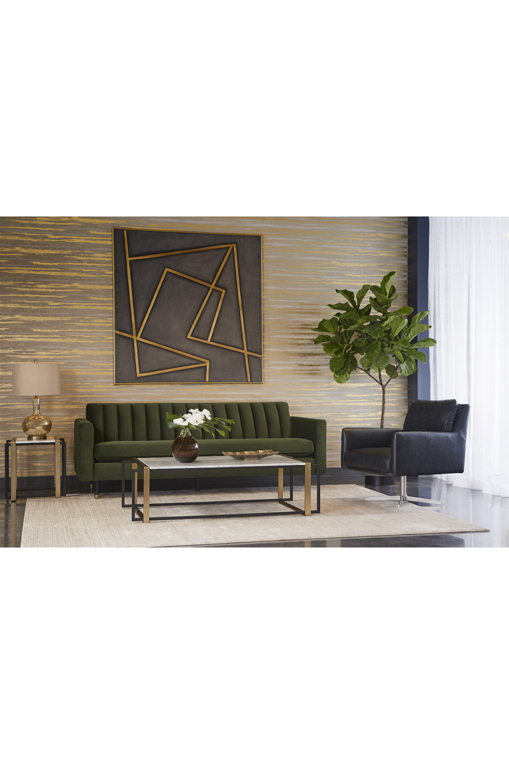 Gold Lines Framed Art by Splendido In A Maze Art Print, alternate view 3