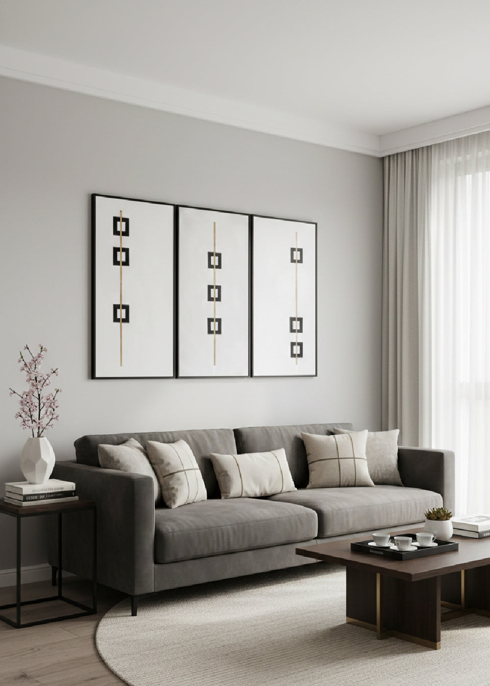 Minimalist Abstract Wall Art Set of 3 by Splendido Boxed In Art Print, alternate view 2