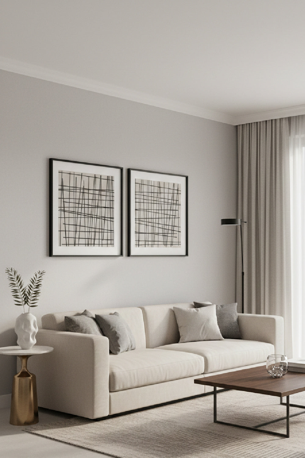 Minimalist Line Art Set (2) | Splendido Crosshatch | Oroa.com