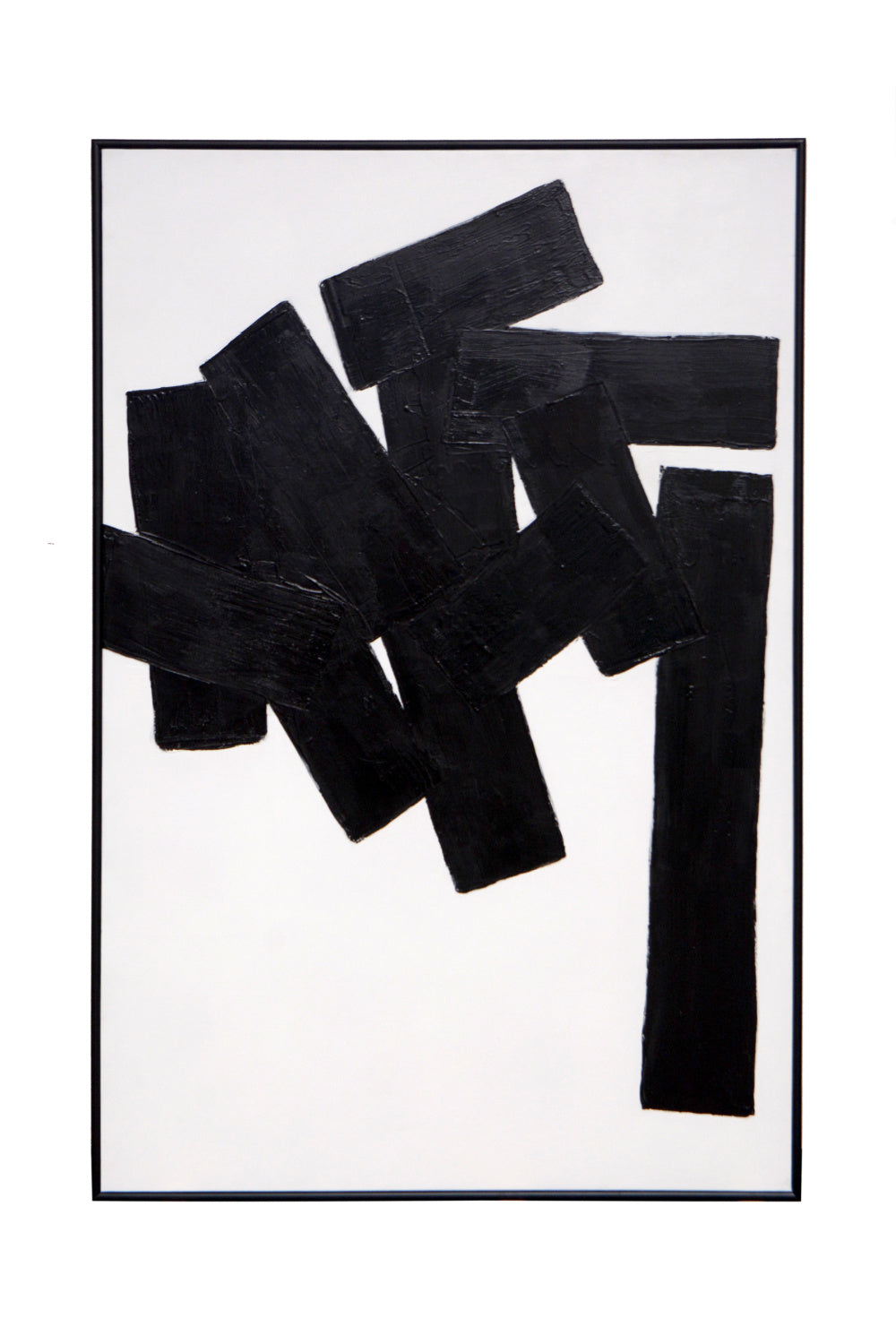 Black Abstract Painting by Splendido Building Blocks Art Print