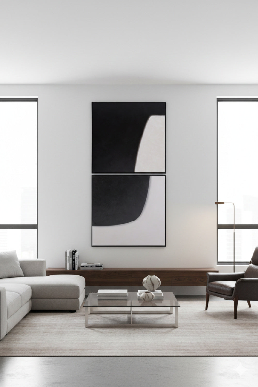 Geometric Abstract Wall Art Set (2) by Splendido Double Cross Art Print, alternate view 2