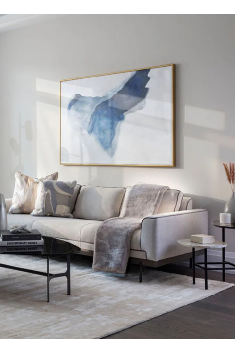 Modern European furniture - Blue Ombre Abstract Art - www.oroa.com