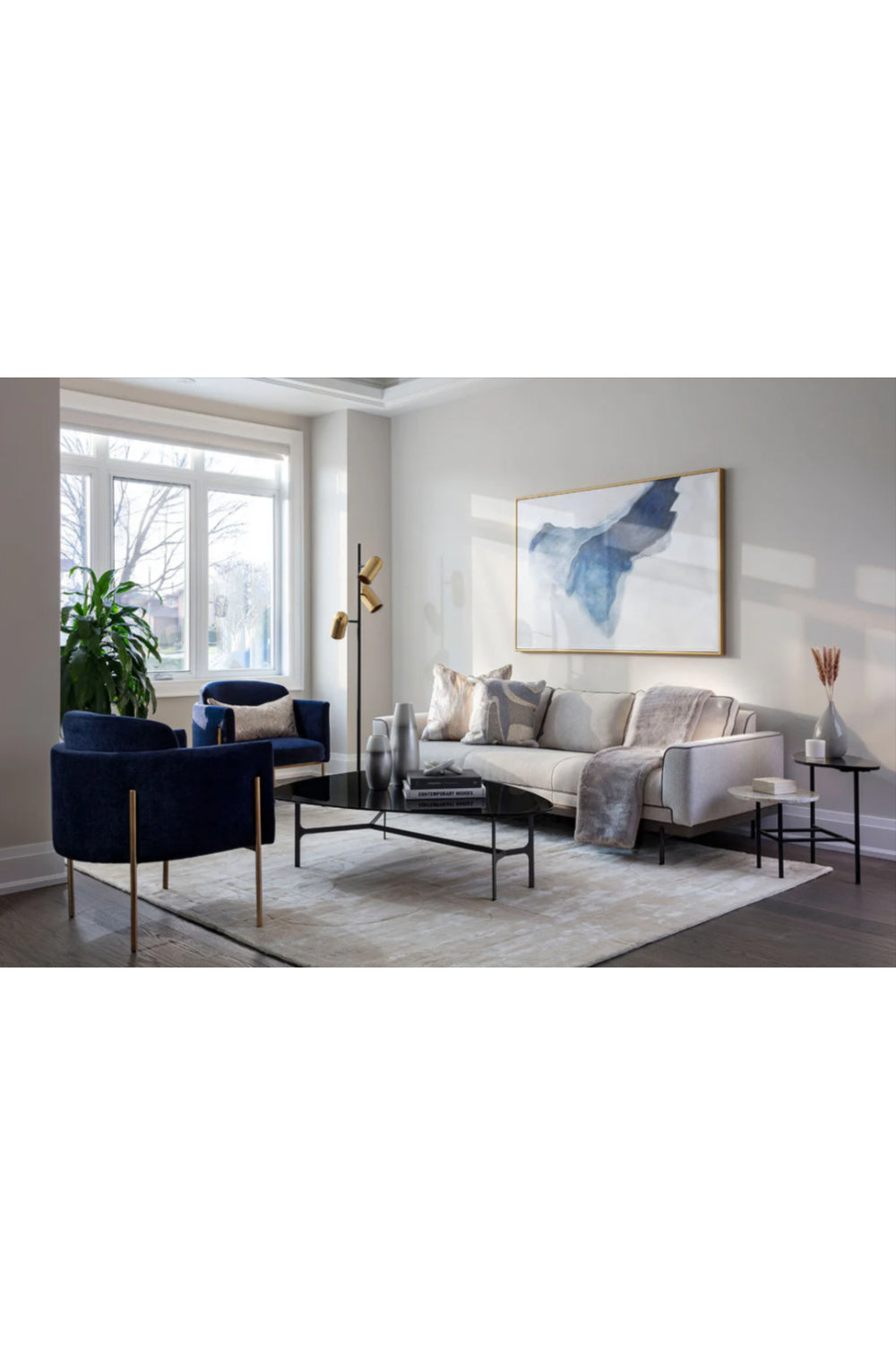 Modern European furniture - Blue Ombre Abstract Art - www.oroa.com