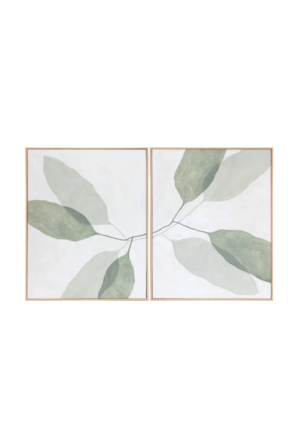 Green Leaves Painting Set (2) by Splendido Calm Reflection Art Print