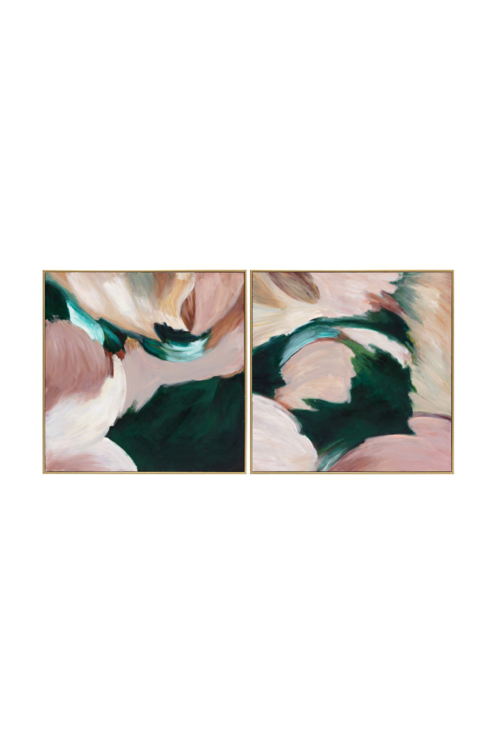 Pink and Green Diptych Art Set (2) by Splendido Wild Ones Art Print