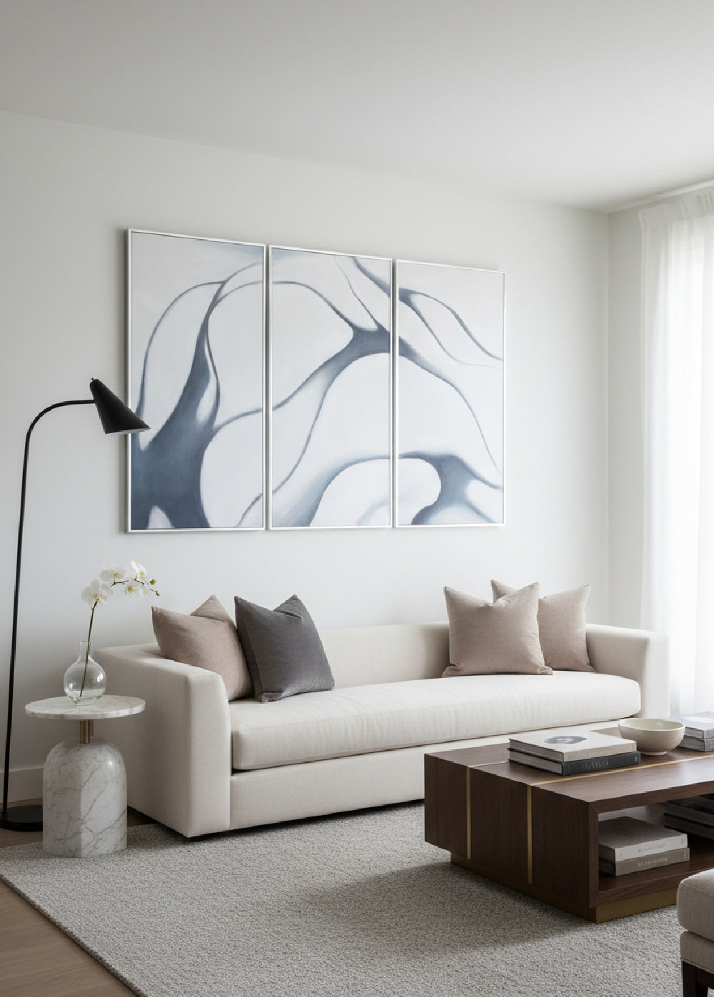 Triptych Abstract Wall Art Set (3) by Splendido Meditation Art Print, alternate view 2