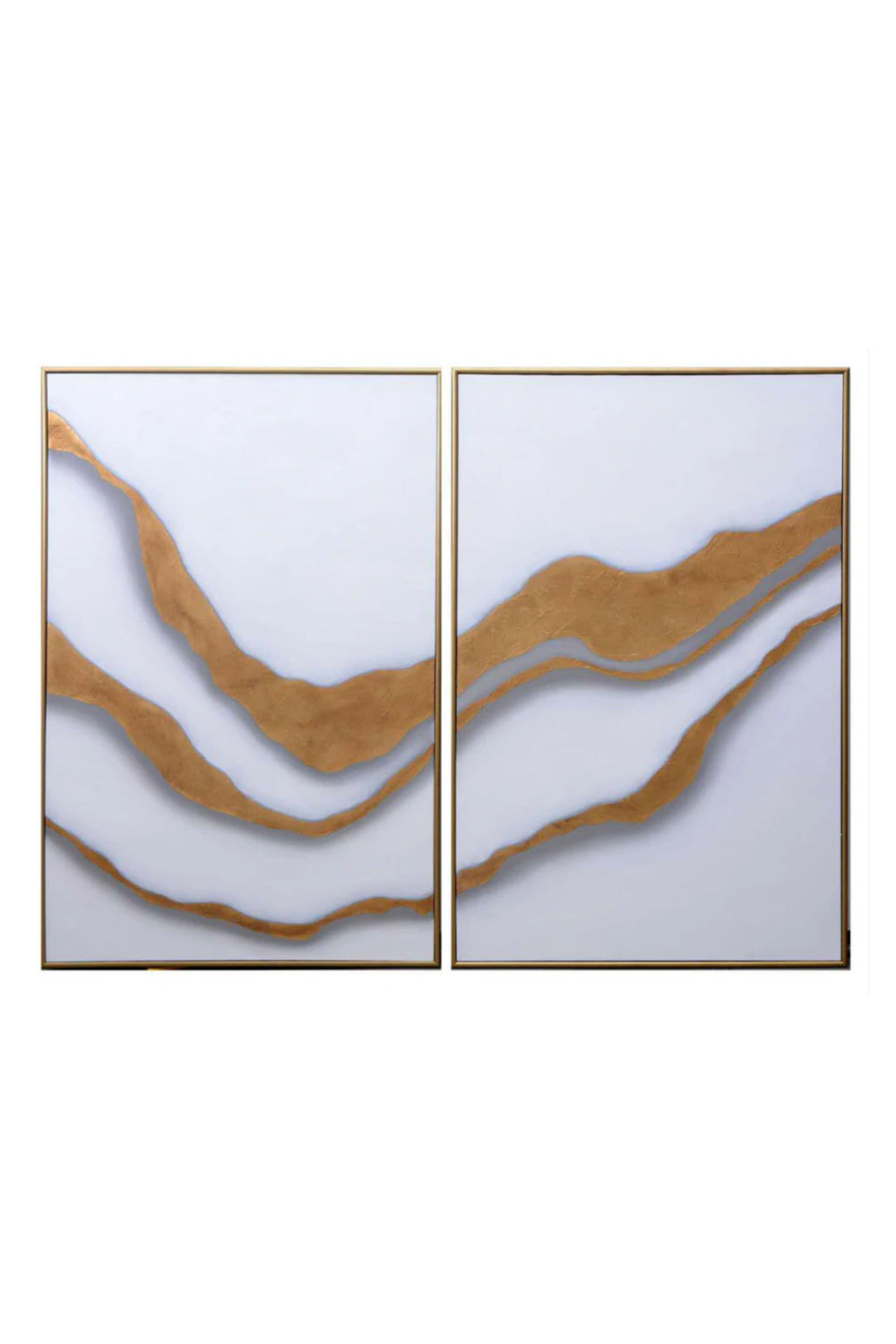 Modern Geometric Art Set (2) by Splendido Gold Abyss Art Print