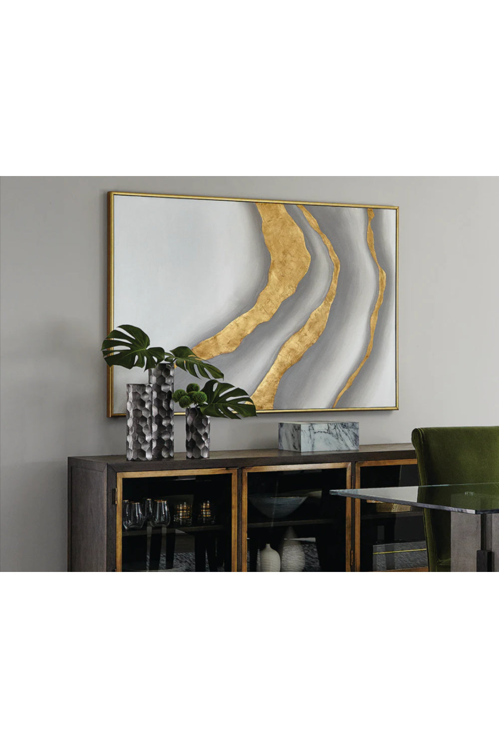 Modern Geometric Art Set (2) by Splendido Gold Abyss Art Print, alternate view 4