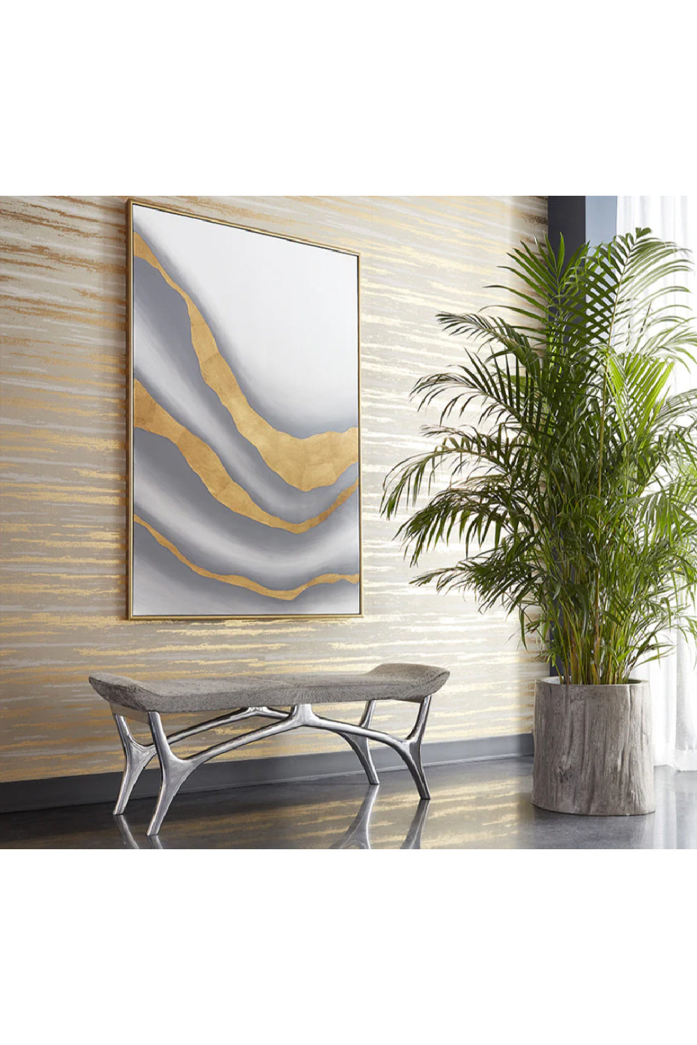 Modern Geometric Art Set (2) by Splendido Gold Abyss Art Print, alternate view 5
