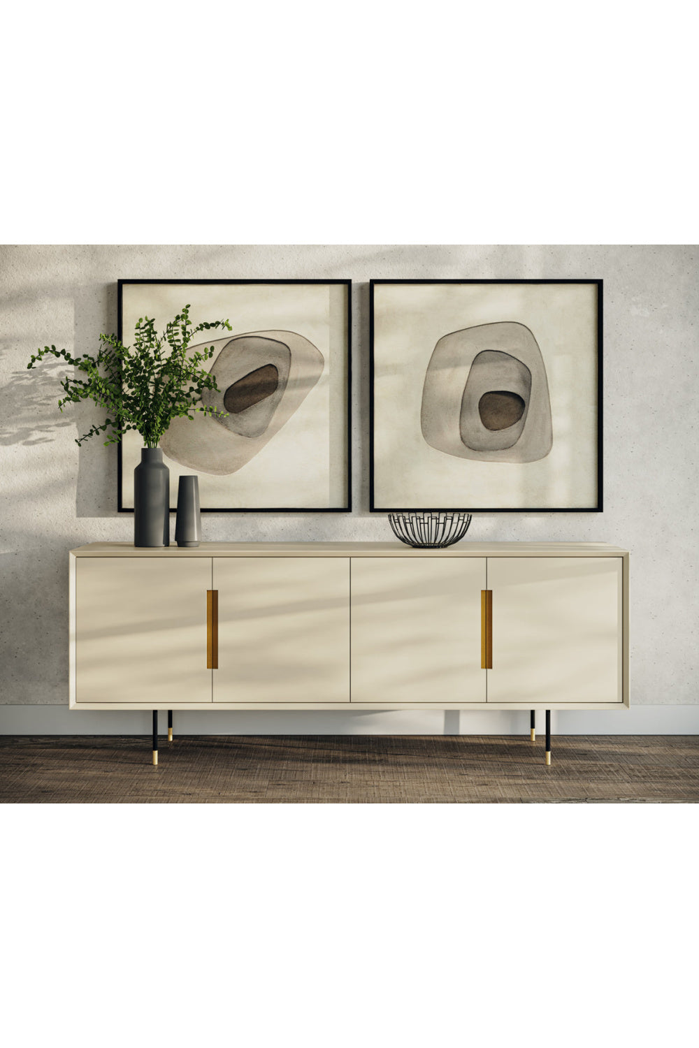 Taupe Abstract Art Set (3) by Splendido Zen Garden Art Print, alternate view 6