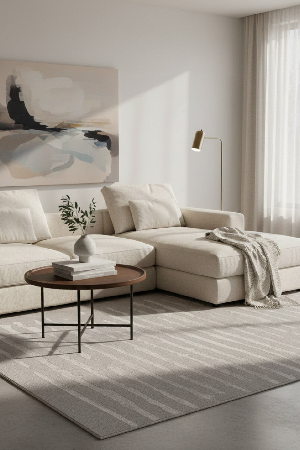 Hand-Tufted Taupe Area Rug by Splendido Tazma, alternate view 2