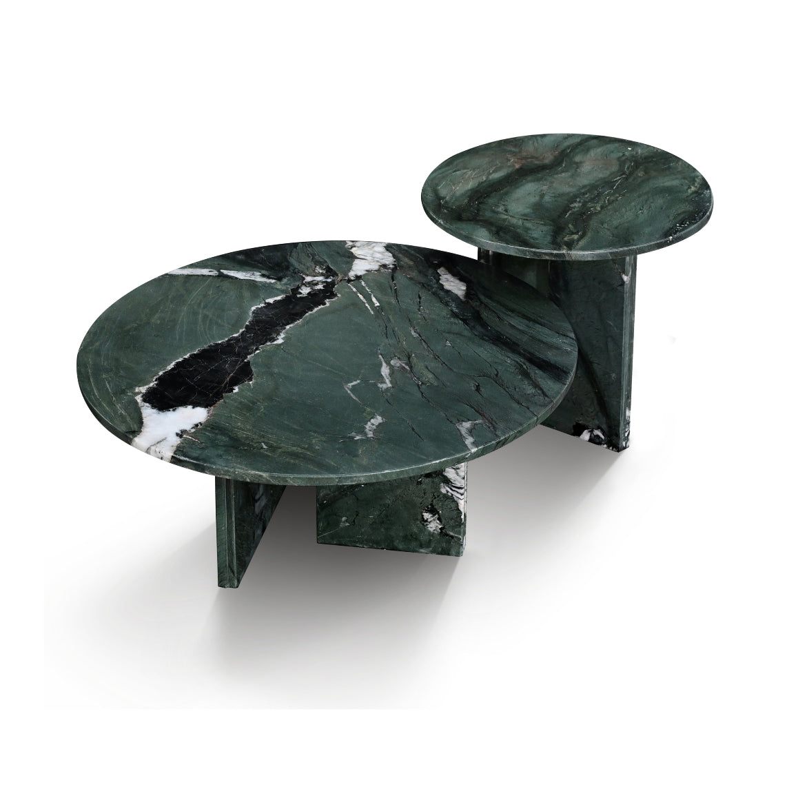 Diamond Green Marble Coffee Table S/2 – OROA – side view