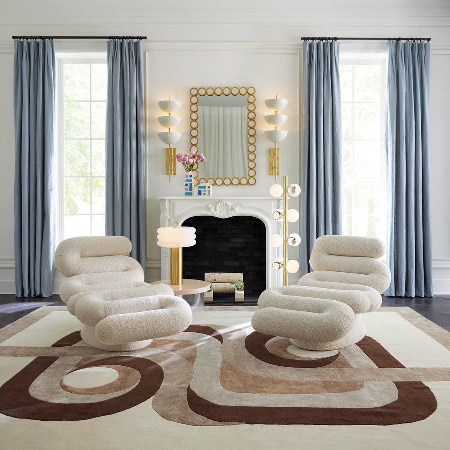 Tube-Shaped Bouclé Chaise Lounge | Jonathan Adler Serpentine | Oroa.com