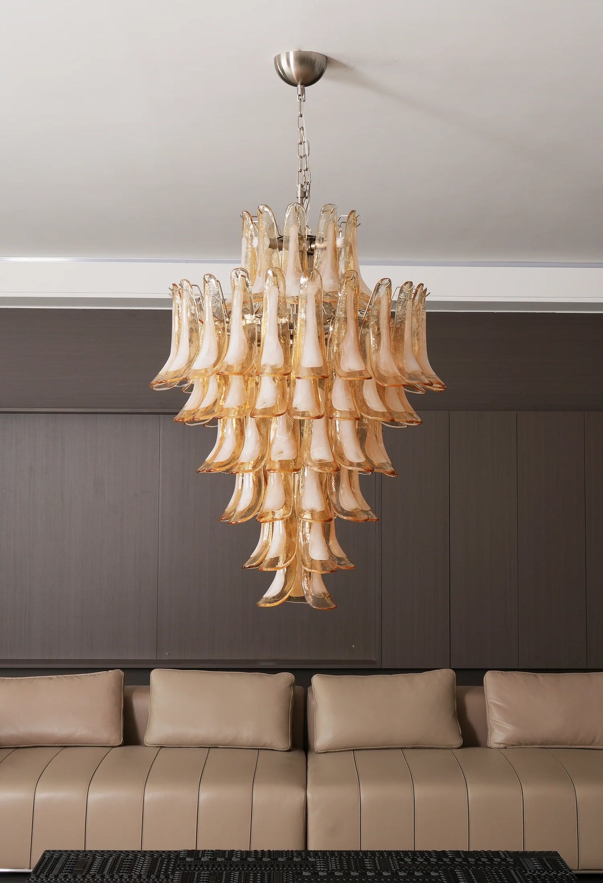 Stunning Murano Amber Petals Chandelier - OROA