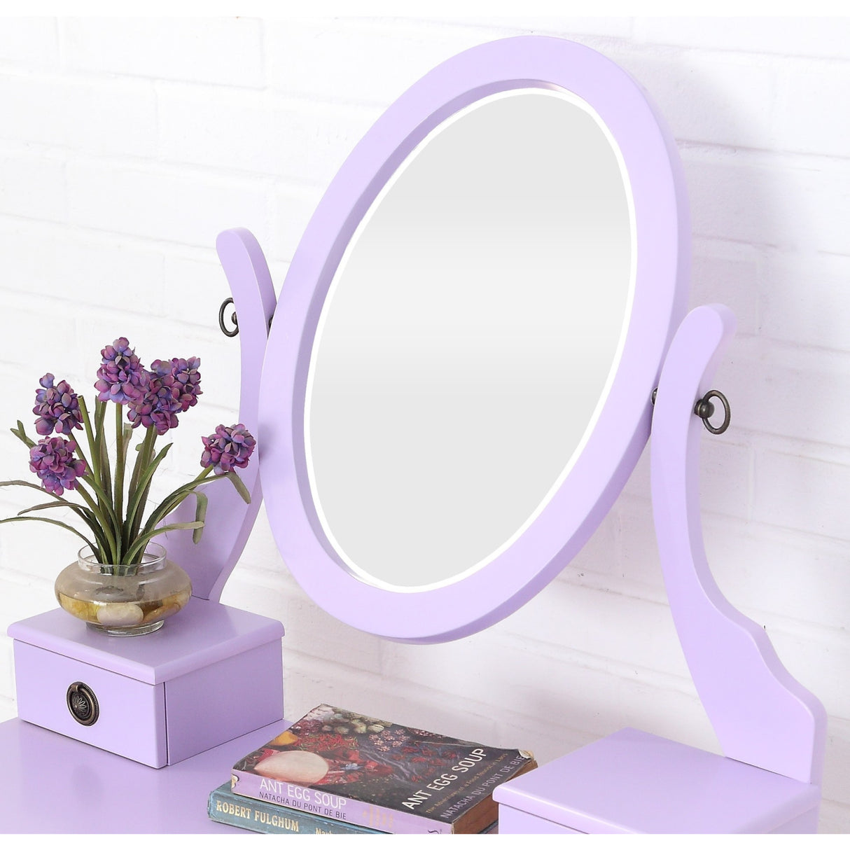 Moniya Purple Makeup Vanity Table and Stool Set | OROA Kids