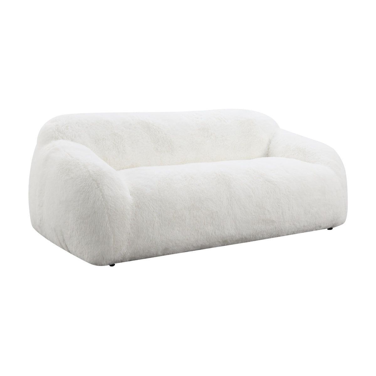 Adell Polar Bear Faux Fur Upholstered Sofa | OROA
